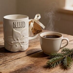 Rae Dunn "BLESSED" ceramic mug. New